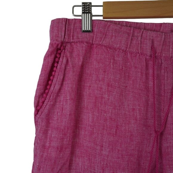 EUC Talbots Fuschia Cropped Linen Pull-on Pants‎ Size 8 - Picture 3 of 10